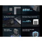 Củ Sạc Nhanh CUKTECH A15C 65W (2*Type-C + 1*USB-A port, with 1.5m C to C 5A cable) - Ảnh 7