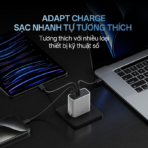 Củ Sạc Nhanh CUKTECH A15C 65W (2*Type-C + 1*USB-A port, with 1.5m C to C 5A cable) - Ảnh 3