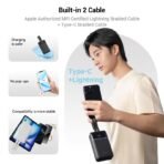 Pin dự phòng Cuktech CP24 Power Bank 20.000mAh (2 cáp Built-in Type-C & Lightning MFI) – LPB200NL - Ảnh 3