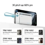Pin dự phòng Cuktech CP13 10.000mAh Power Bank 33W PD3.0/PPS/QC3.0/QC (cáp Type-C Build-In) – LPB100 - Ảnh 2