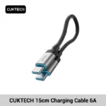 CUKTECH USB-C Cable with 6A 240W MAX 15cm Phone Charging Cable for Xiaomi Samsung iPhone MacBook Laptop