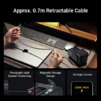 CUKTECH 15 Charging Station 140W GaN USB-C Retractable Cable Wireless Charge 1.83" TFT Display For Xiaomi iPhone MacBook Laptop - Ảnh 3