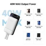 CUKTECH Power Bank 20000mAh 40W Built-in 2 Cable PB200NL MFi Certification Lightning Cable Screen Display For iPad iPhone 17 - Ảnh 3