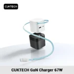 CUKTECH GaN Charger 67W Integrated Cable USB-C Fast Charger For Xiaomi 15 iPhone 15 16 MacBook Laptop