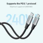 CUKTECH USB-C Cable 240W MAX 6A 1m 1.5m PD3.1 Phone Magnetic Charging Cable for Xiaomi Samsung iPhone MacBook Laptop - Ảnh 2