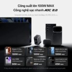 Củ Sạc Nhanh CUKTECH 6 Ultra 100W (2*Type-C + 1*USB-A ports, ADC2.0, OPC2.0, Smart Display) - Ảnh 4